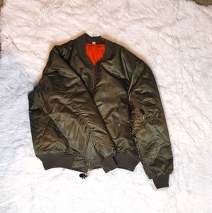 Olive bomber jacket